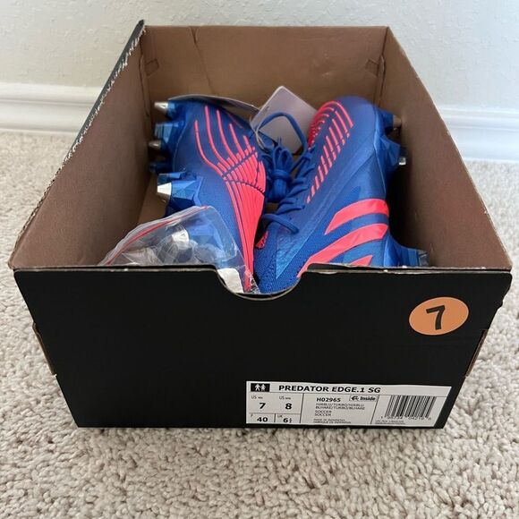 Adidas Predator Edge .1 SG Soft Ground Soccer Cleats Blue - Picture 13 of 15